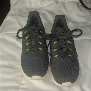 Adidas Kids Black and Green Sneakers - Size 4 1/2